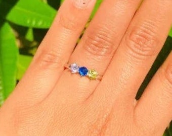Birthstone Ring, Family Birthstone Ring, Personalized Birthstone Ring, Multi-Stone Ring, Mother's Day Gift, Birthday Gift, Gift for her.