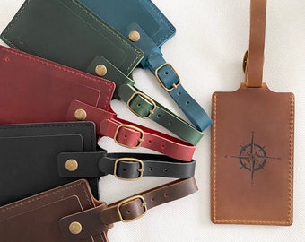 Étiquettes à bagage personnalisées en cuir véritable Étiquettes à bagage gravées Étiquettes à bagage personnalisées en cuir Cadeaux personnalisés pour elle lui Cadeaux de mariage