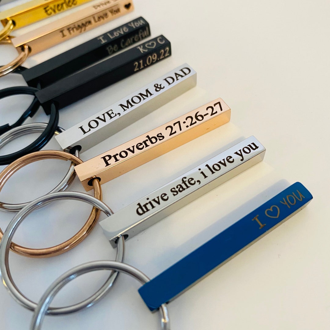 Engraved Keychain Metal Engraved Keychain Personalized Key Fob Key