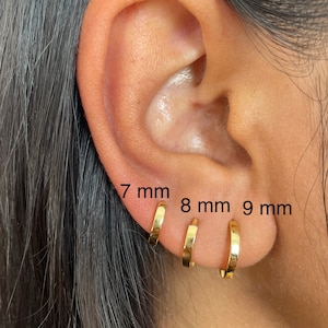 Ensemble de boucles d'oreilles Silver Huggie Hoop, Boucles d'oreilles Gold Hoop, Cartilage Hoop, Gold Conch Hoop Sterling Silver Hoops, 925 Hoops, Cadeau pour elle