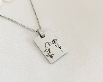 Engraved Pendant Personalized Necklace Engraved Pendant Necklace Inscribed Necklace Customized Necklace Customized Gift for Her Gift for him