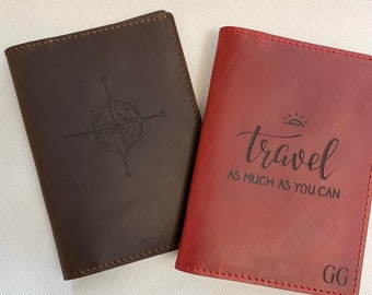 Personalized Genuine Leather Passport Holder Engraved Passport Cover Personalized Leather Passport Wallet Travel Wallet Customized Gifts