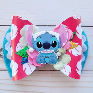 Stitch Hair Bow Lilo and Stitch Disney Bow Baby bow Girls Bow Birthday Bow