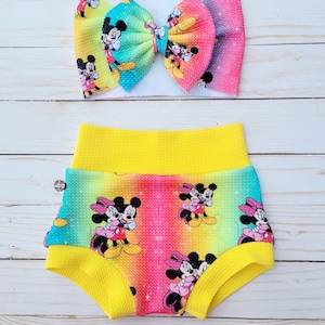 Minnie Mickey Bummies Shorts Skirted Bummies Colorful Rainbow