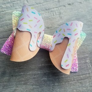 Ice Cream Cone Hair Bow, Sprinkles Bow