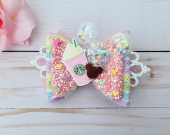 Disney Snacks Shaker Bow, Disney Rainbow Hair bow, Mickey Confetti bow