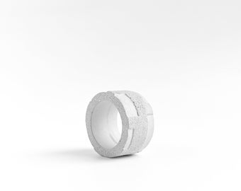 Lightweight Concrete Brutalist Band Ring, Geometric Modern Ring, Simple Genderfluid Ring. Sizes US 6 | 7 | 8 | 9 | 10