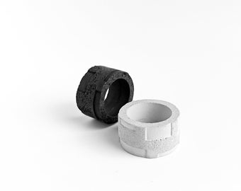 Lightweight Concrete Brutalist Band Ring, Geometric Modern Ring, Simple Genderfluid Ring. Sizes US 6 | 7 | 8 | 9 | 10