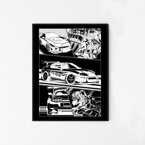 Toyota Supra MK4 JDM Poster Car Print, Wall-Art, Home Decor, Car Poster