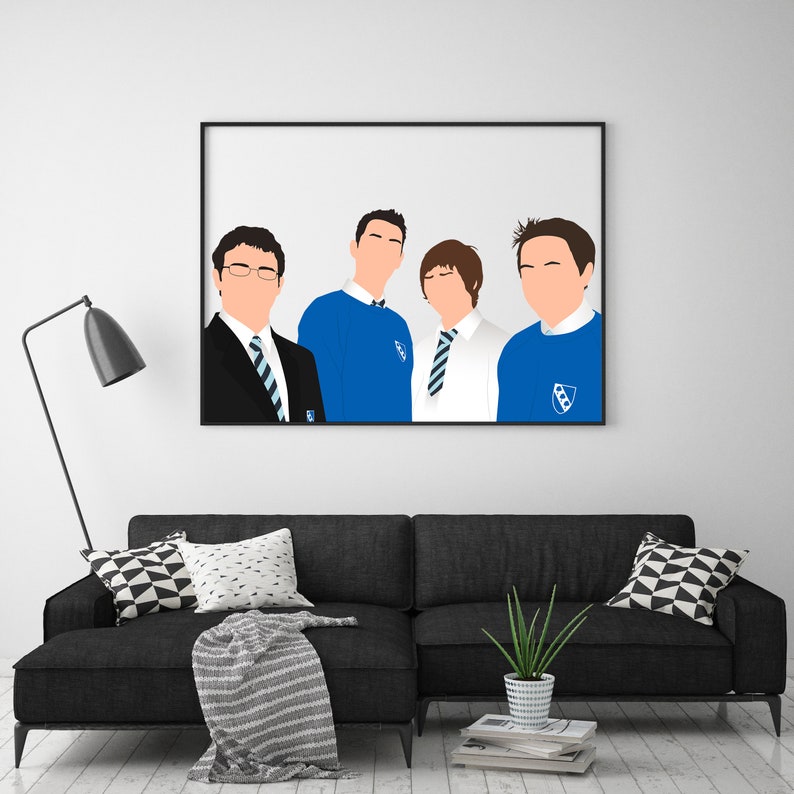 The Inbetweeners Minimalist Poster Print, Comedy Characters Poster ...