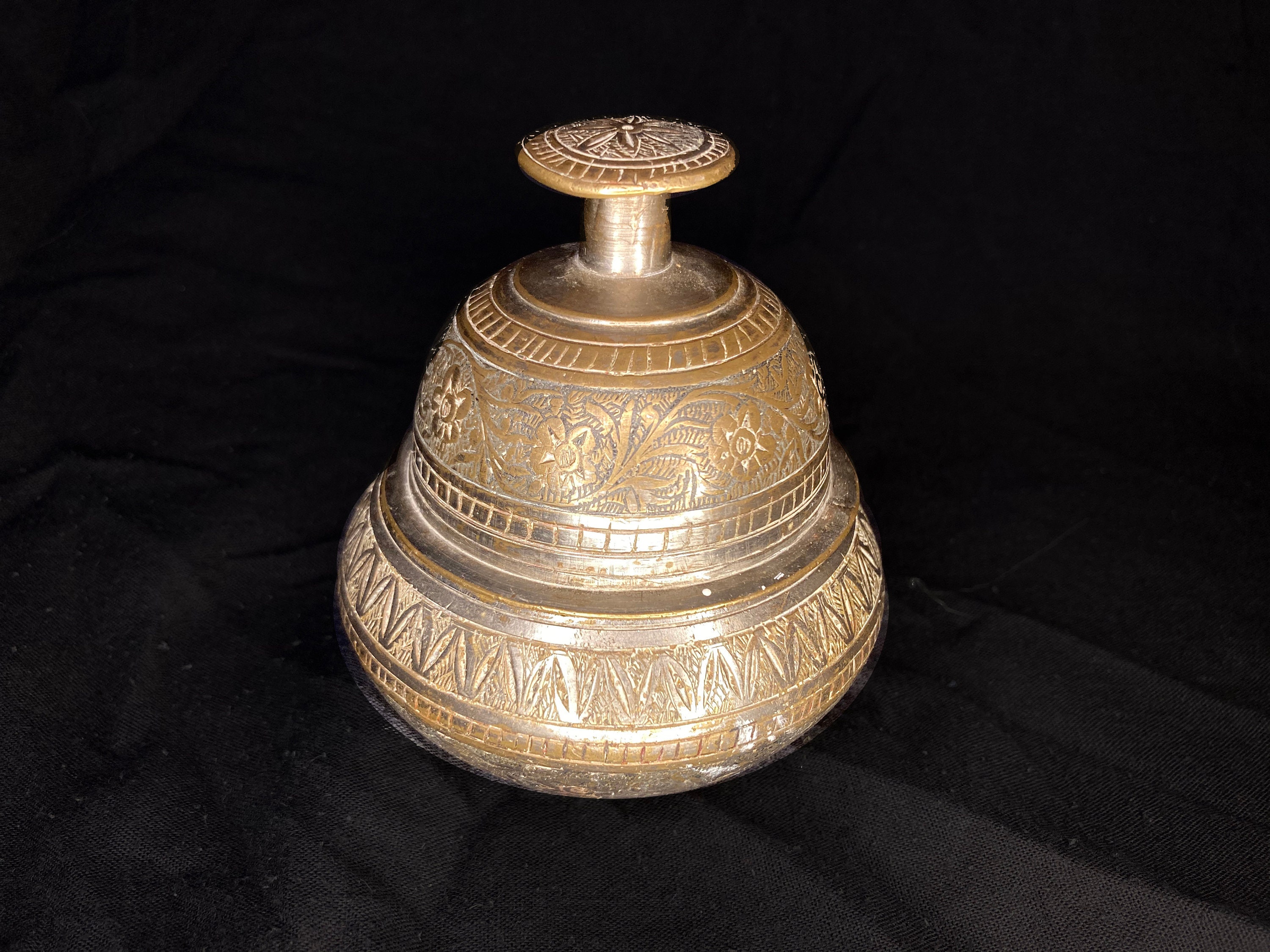 Vintage Etched Brass Claw Bell with Stand Made in India Etsy