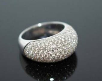 Diamanten koepelring effenen, ronde moissaniet-diamanten trouwring, 18 kt gouden verlovingsring, trouwring vrouw, trouwring verjaardagscadeau