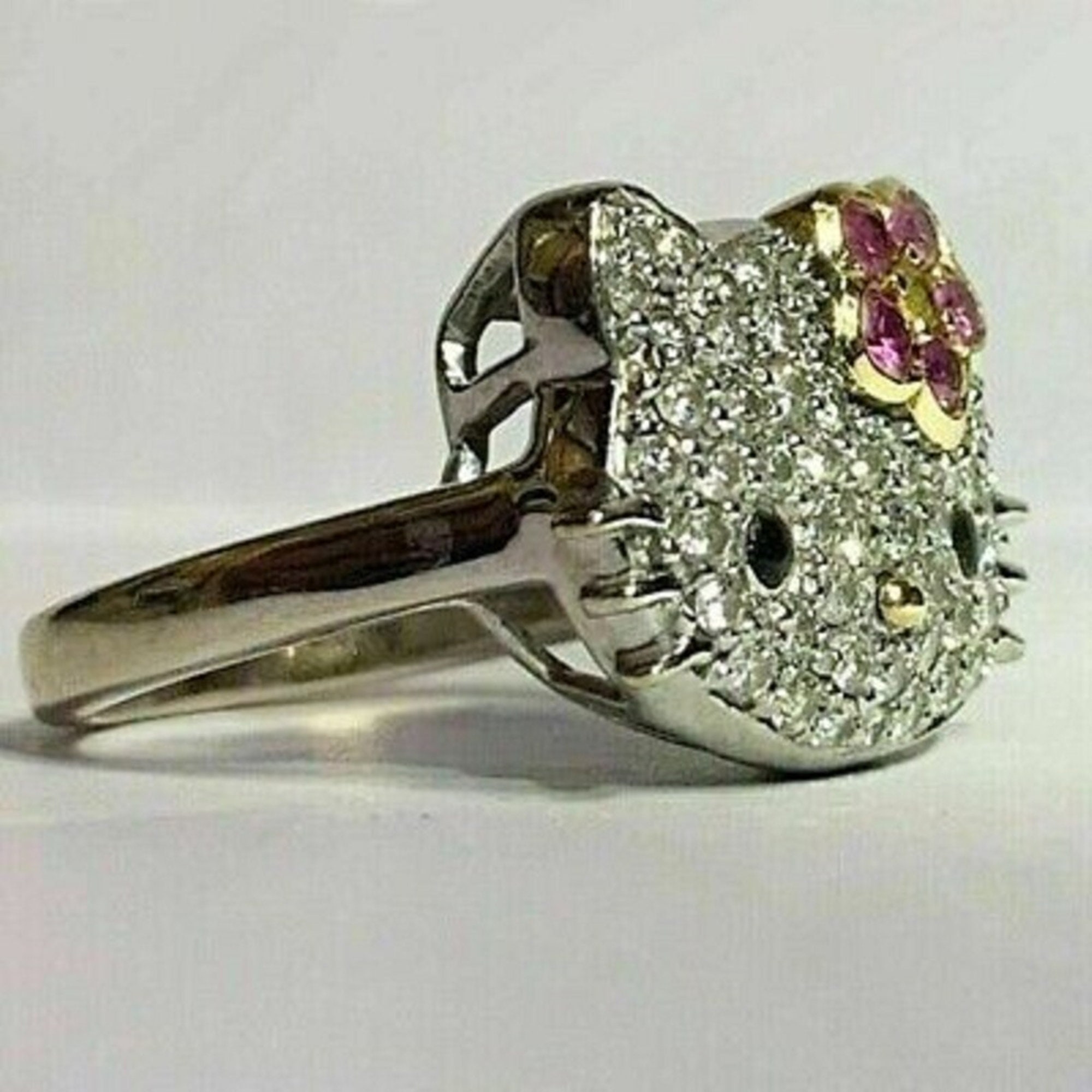 925er Silber Hello Kitty Ring mehrfarbiger Stein niedlicher Kitty Ring Taufe Geschenk Ring niedliches Tier inspirieren Ring Geburtstags Geschenk Ring fur Kinder. Etsy