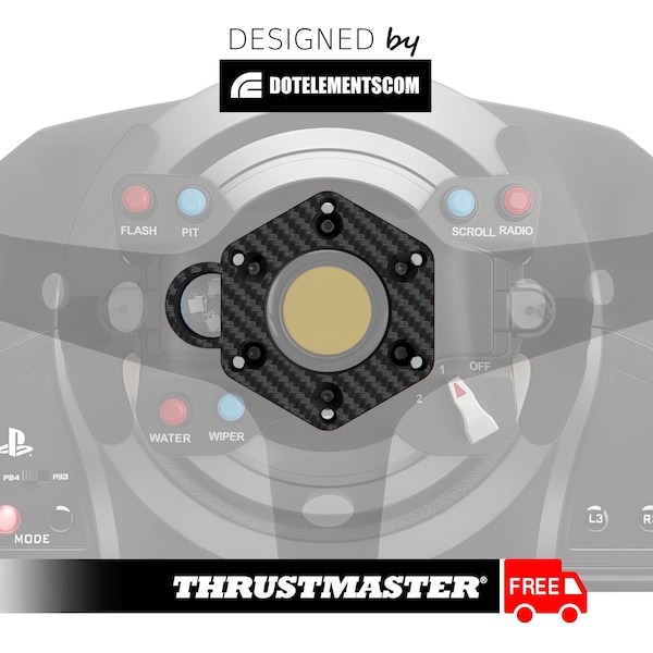 Thrustmaster t300/tx ts-pc xw/t-gt 2 mod adapter steering wheel 6x70mm carbon