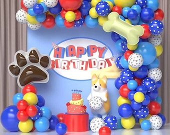 Kit de guirnalda de globos con forma de pata de perro: decoraciones para fiestas de cachorros