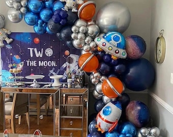 Space Themed Balloon Garland Kit, Astronaut Birthday Party Decor