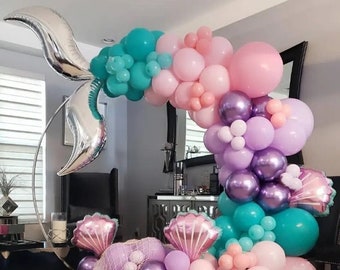 Kit ghirlanda di palloncini a forma di coda di sirena: decorazioni per feste sotto il mare