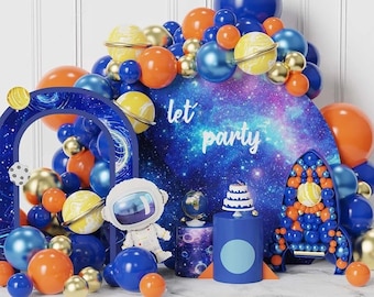 Outer Space Balloon Garland Kit, Astronaut Party Decor