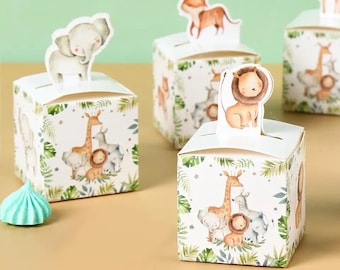 Jungle Animal Favor Boxes: Safari Birthday Party Gift Bags (24pcs)