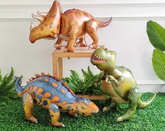 Dinosaur Large Foil Balloon, 3D Animal Balloons, Dinosaur Birthday Party Decor, Jungle Birthday Balloons, Animal Themed Birthday Décor