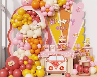 Groovy One Balloon Arch Garland Kit: Retro Boho Party Decor