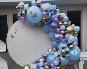 Blue Butterfly Balloon Garland Arch Kit - 3D Butterfly Backdrop For Baby Showers & Birthdays