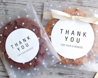 100 Polka Dot Favor Bags: Frosted Cellophane Wedding Confetti Pouches