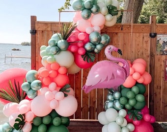 Tropical Hawaiian Balloon Arch Garland, Aloha Balloon Garland, Summer Baby Shower Balloons, Hawaiian Party Garland, Tropical Balloon Arch