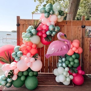 Ghirlanda di palloncini hawaiani tropicali, ghirlanda di palloncini Aloha, palloncini doccia per bambini estivi, ghirlanda di feste hawaiane, arco di palloncini tropicali