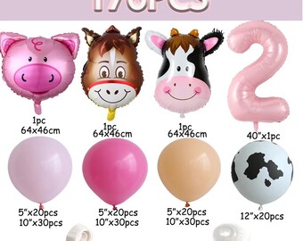 Kit Ballons Décoration Thème Vache Cowgirl – 78 Pièces Rose, Or, Blanc, Pastel Pour Anniversaire Fille - 2