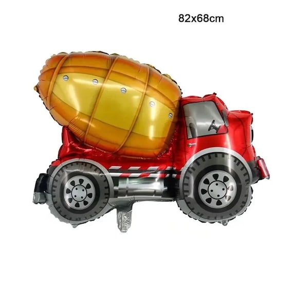 7 stuks graafmachine-ballonnen, XXL, bouwkunde, reuzenballon, vrachtwagen, tractor, bulldozer, graafmachine voor kinderen, feestdecoratie