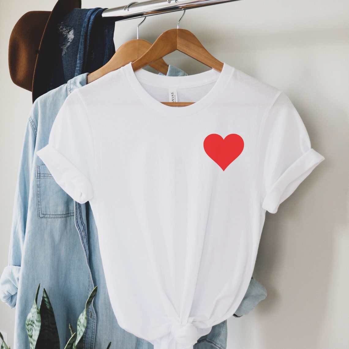Red Love Heart T-Shirt Love Shirt Valentine's T-Shirt | Etsy
