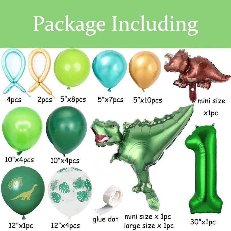 12 Palloncini A Forma Di Dinosauro In Foil – Decorazioni Per Compleanno A Tema Giurassico