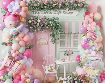 Fairy Tea Party Balloon Garland Kit, Floral Princess Birthday Decor
