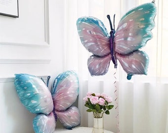 Butterfly Foil Balloon, Colourful Butterfly Balloons, Girls Birthday Party Decor, Pastel Birthday Balloons, Animal Themed Birthday Decor
