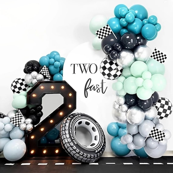 Race Car Balloon Garland Kit: Two Fast Birthday Party Decor