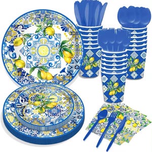 Lemon Mediterranean Party Tableware Set (78pcs)