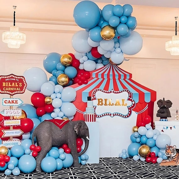 thumbnail image 2 of 100 Red White Blue Balloons Arch Garland Kit | King Coronation Street Party Decor | Pannu Design 2 of 5