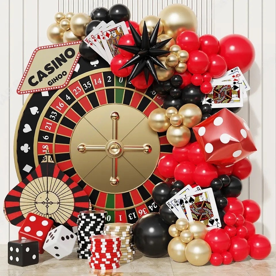 Casino Backdrop Personalized, Casino Theme Party Decorations