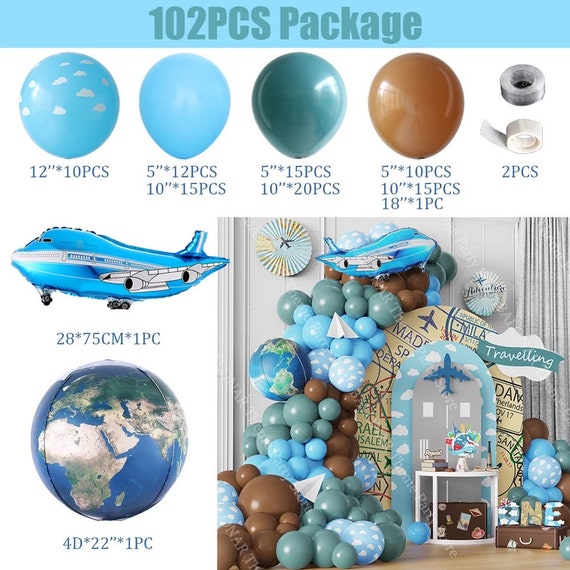 Decorazioni Festa Viaggio - 3 Striscioni 'Bon Voyage' Con Mappa Mondo Per Feste A Tema - Foto 8