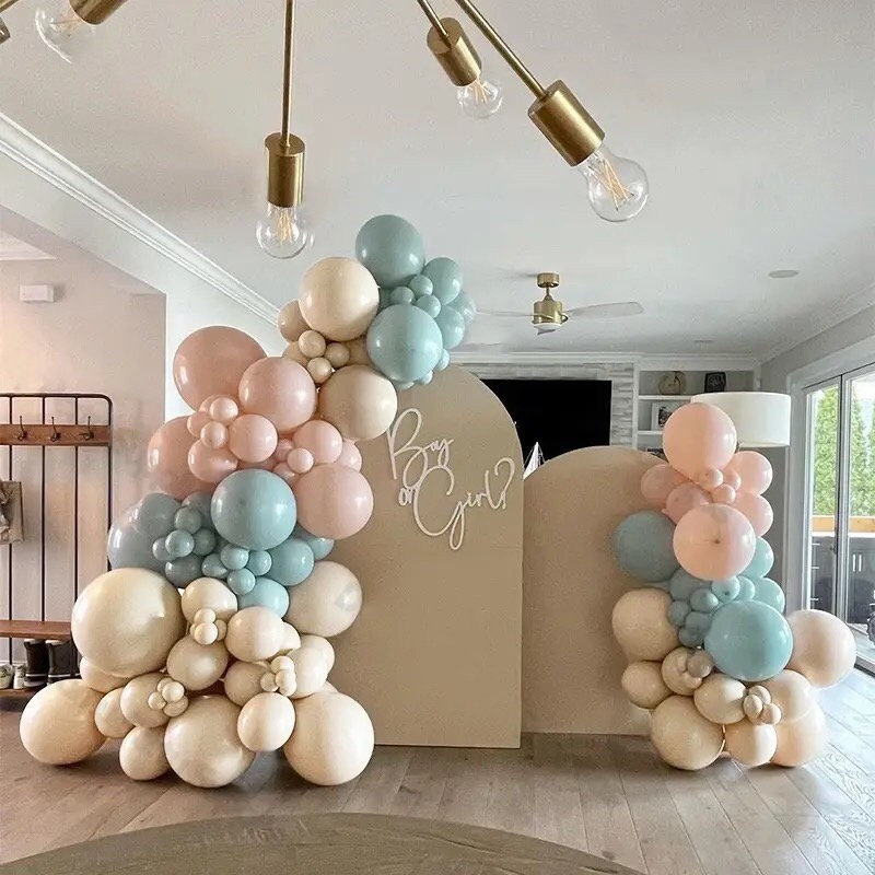 Pastel Gender Reveal Balloon Garland Blue and Pink Balloon Etsy