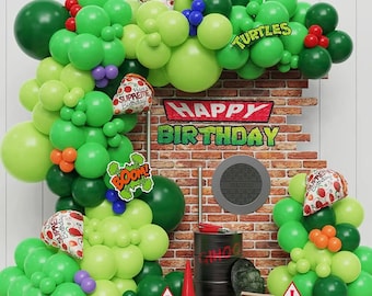 150st Super Turtle thema ballon Garland Kit, groene tiener verjaardag ballon boog, Ninja Party ballon decor, schildpad verjaardagsdecoratie