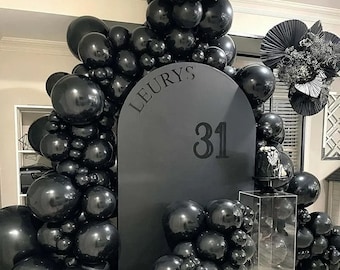 Matte Black Balloon Garland Kit, DIY Balloon Arch for Birthday, Engagement, Halloween