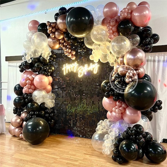 Golden black balloons discount