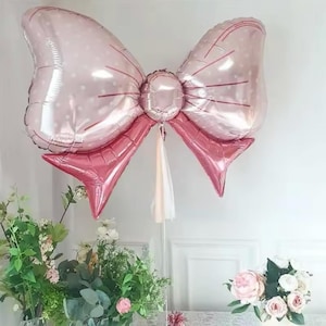 Pink Minnie Bow Foil Balloons: Girls Birthday Party Decor (6pcs)