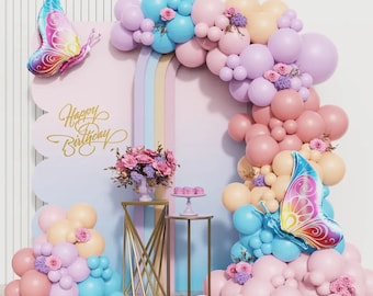 Pastel Butterfly Balloon Garland Kit: Macaron Arch, Baby Shower, Birthday Party