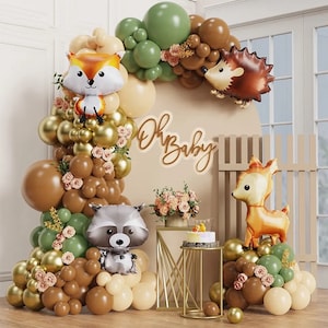 119pcs Woodland Baby Shower Balloon Garland Kit, Sage Green ...