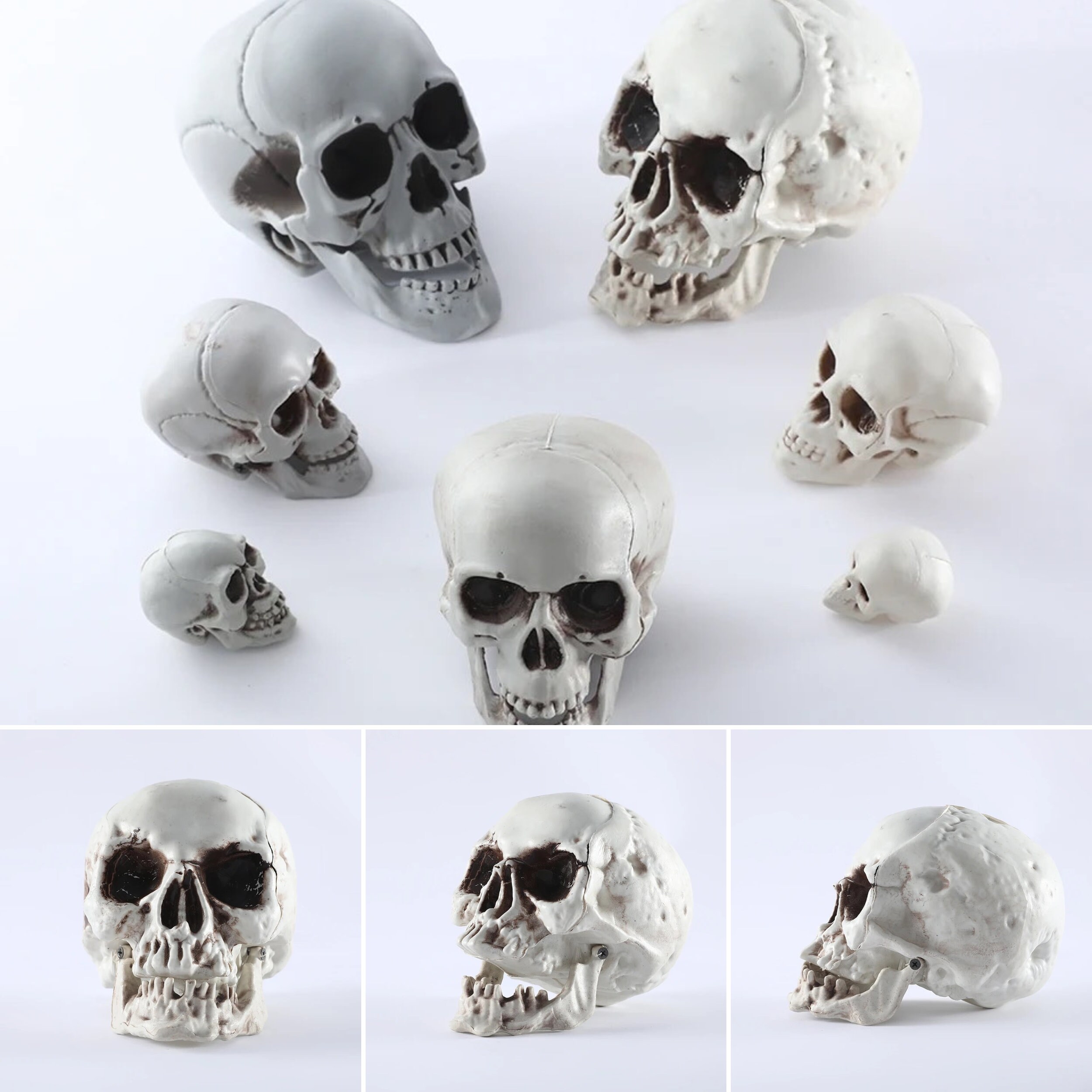 XIAOYU Ensemble De Couverts 5 Pièces Sur Le Thème D'Halloween Squelette Gothique Comprenant Couteau, Fourchette Et Cuillère, Couverts En Acier Inoxydable Pour Halloween, Pâques Et Noël, Noir