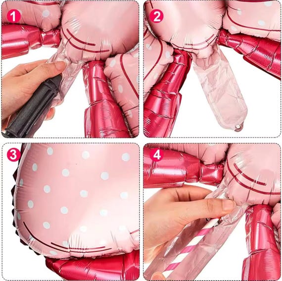 Set Decorazioni Festa Compleanno A Tema Fiocco Rosa – 37 Pezzi Con Striscione, Palloncini E Topper Per Torta
