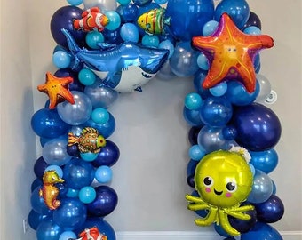Kit ballonslinger zeedier, decor verjaardagsfeestje oceaan